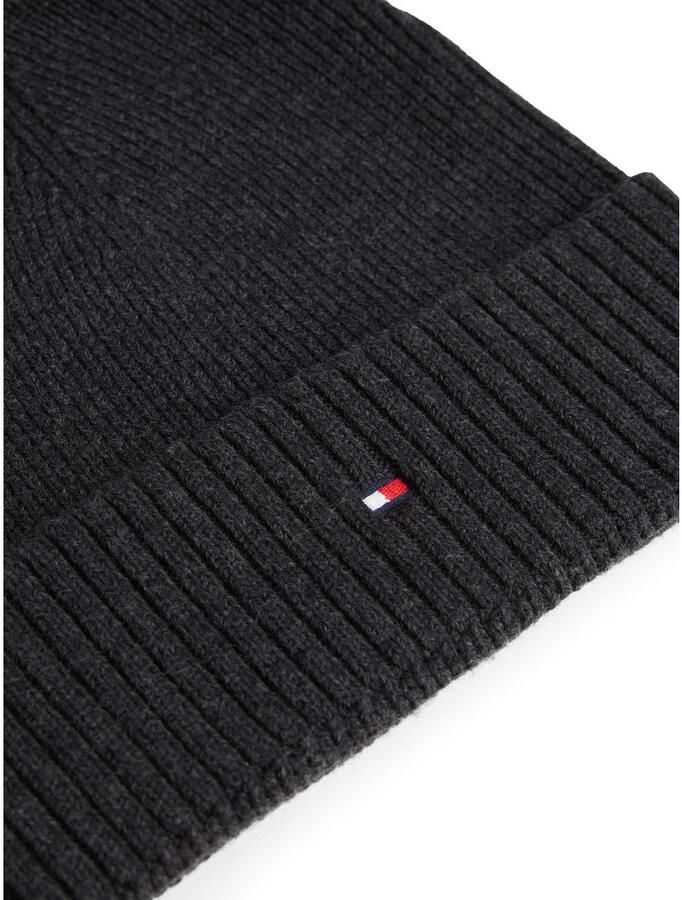 Tommy Hilfiger Gebreide muts TH FLAG PIMA COTTON BEANIE met logoborduurwerk met kasjmier aandeel Unisex - Foto 4