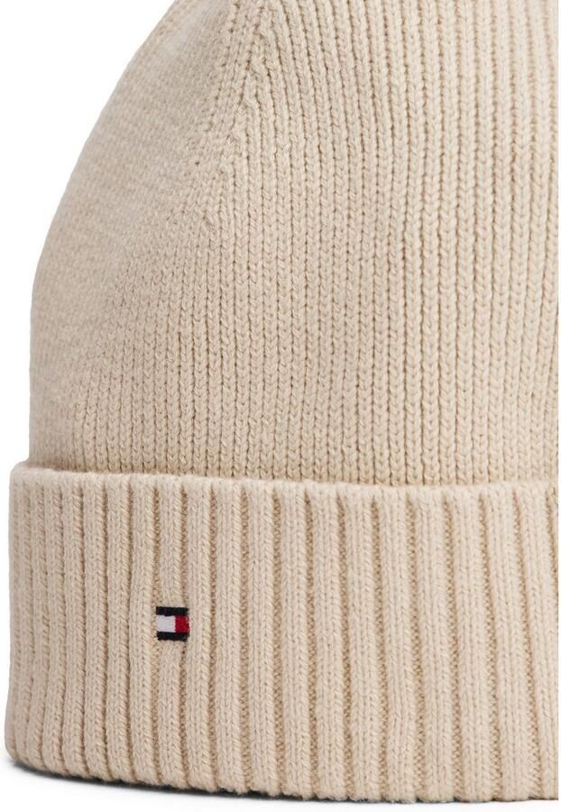 Tommy Hilfiger Gebreide muts TH FLAG PIMA COTTON BEANIE met logoborduurwerk met kasjmier aandeel Unisex - Foto 2