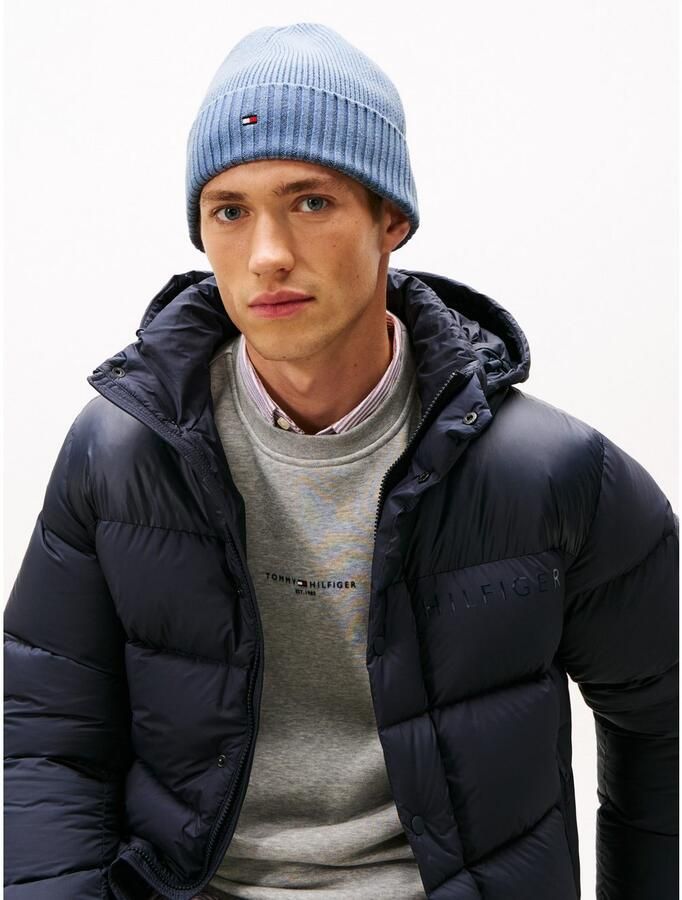 Tommy Hilfiger Gebreide muts TH FLAG PIMA COTTON BEANIE met logoborduurwerk met kasjmier aandeel Unisex - Foto 2