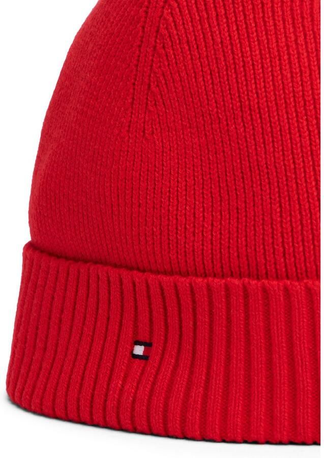 Tommy Hilfiger Gebreide muts TH FLAG PIMA COTTON BEANIE met logoborduurwerk met kasjmier aandeel Unisex - Foto 2