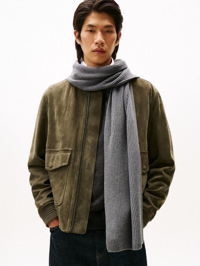 Tommy Hilfiger Gebreide sjaal TH FLAG PIMA COTTON CASH SCARF met logo-borduring met kasjmiergehalte unisex - Foto 5