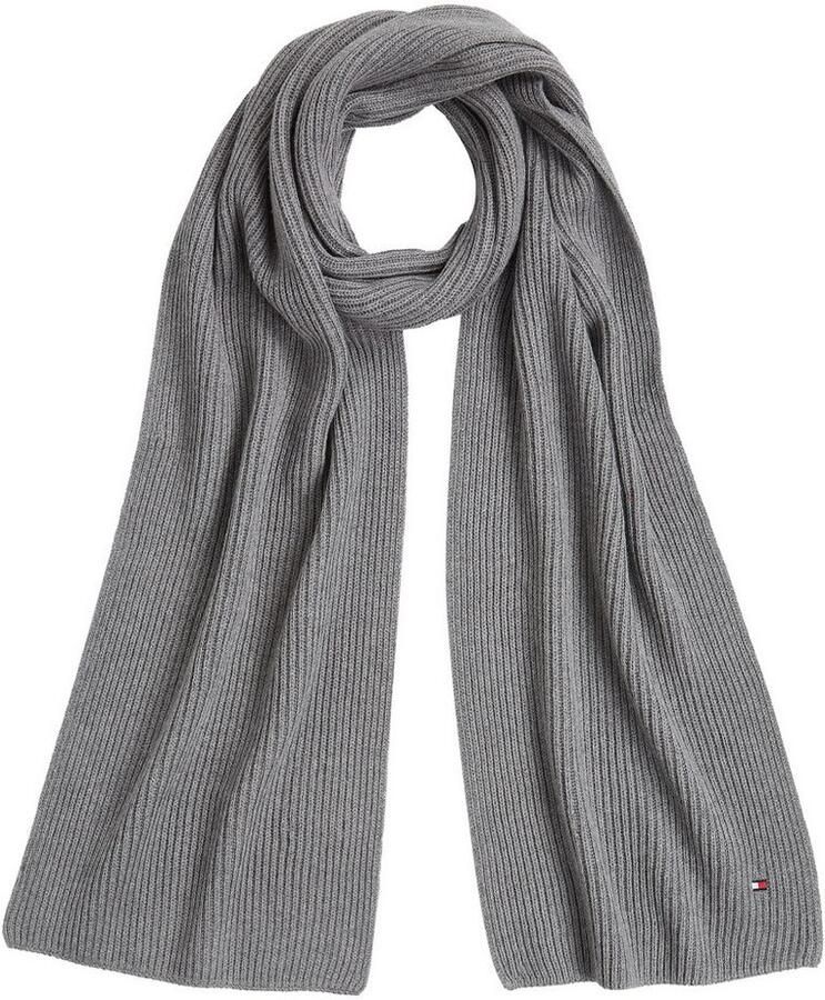 Tommy Hilfiger Gebreide sjaal TH FLAG PIMA COTTON CASH SCARF met logo-borduring met kasjmiergehalte unisex