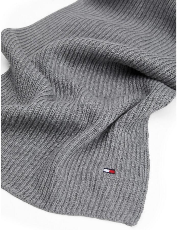 Tommy Hilfiger Gebreide sjaal TH FLAG PIMA COTTON CASH SCARF met logo-borduring met kasjmiergehalte unisex - Foto 3