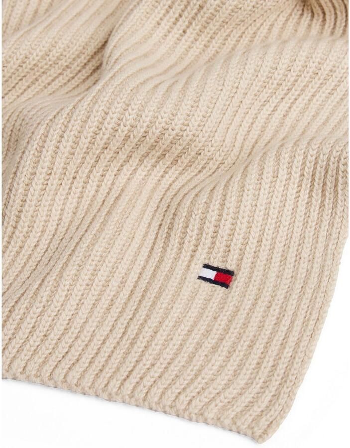 Tommy Hilfiger Gebreide sjaal TH FLAG PIMA COTTON CASH SCARF met logo-borduring met kasjmiergehalte unisex