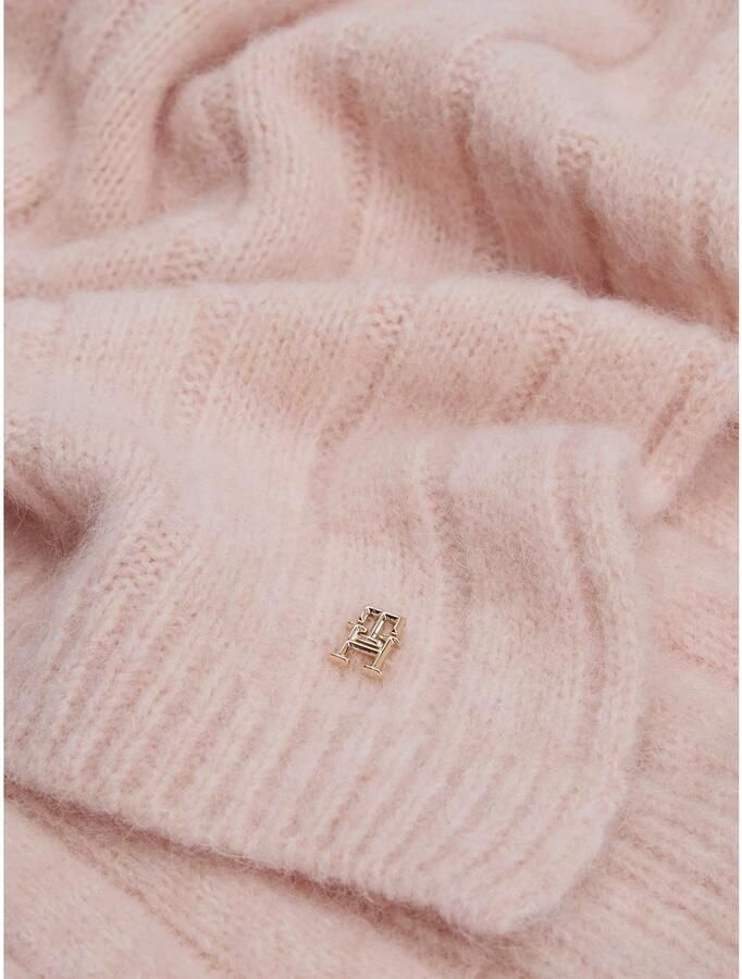 Tommy Hilfiger Gebreide sjaal TH TIMELESS SCARF met monogram-embleem