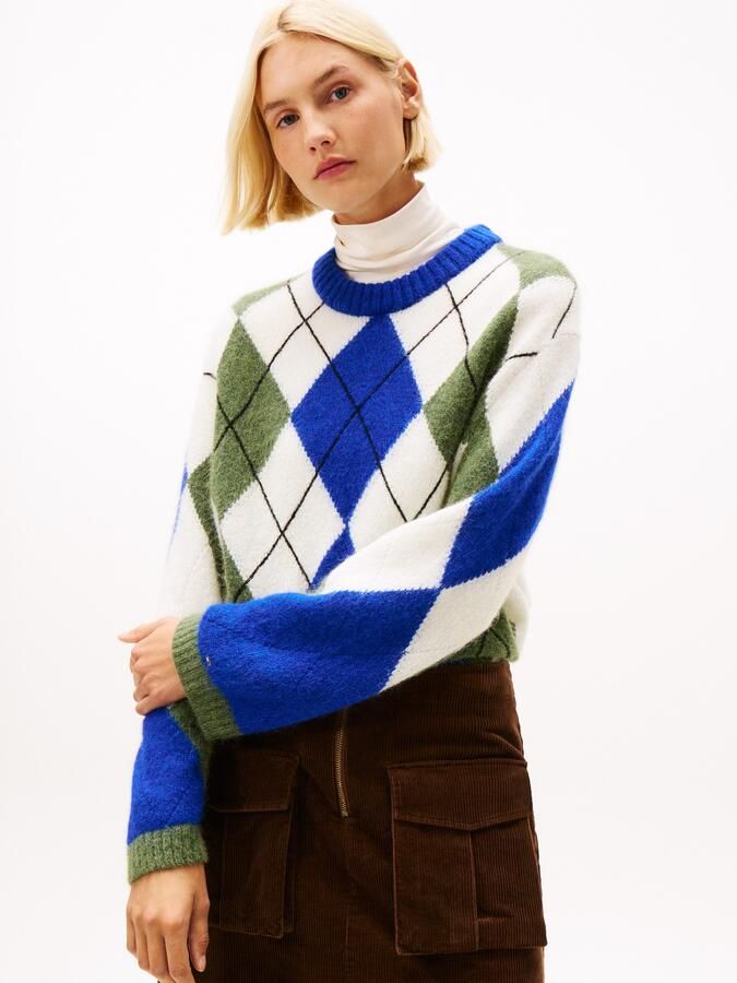 Tommy Hilfiger Gebreide trui ALPACA BLEND ARGYLE C-NK LS SWT - Foto 10