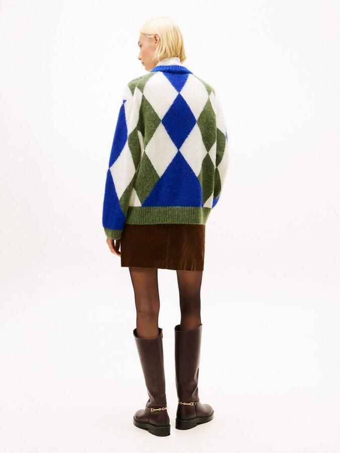 Tommy Hilfiger Gebreide trui ALPACA BLEND ARGYLE C-NK LS SWT - Foto 4