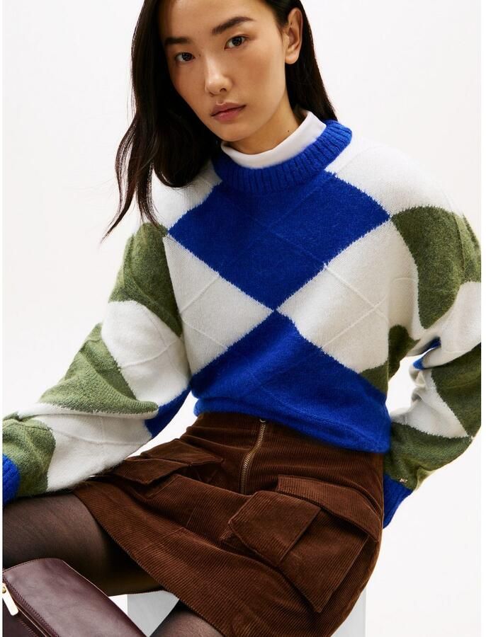 Tommy Hilfiger Gebreide trui ALPACA BLEND ARGYLE C-NK LS SWT