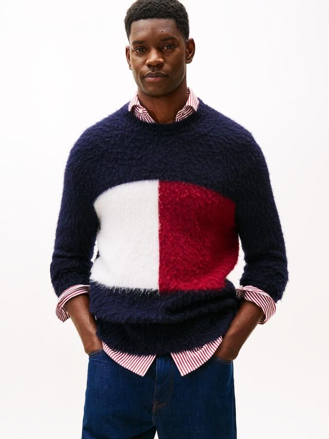 Tommy Hilfiger Gebreide trui ALPACA BLEND BIG FLAG CREW NECK - Foto 5