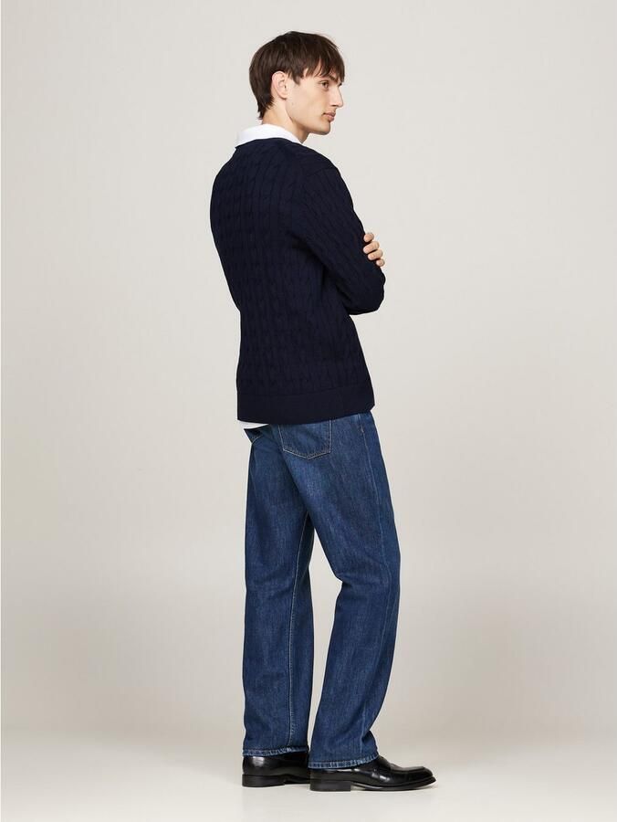 Tommy Hilfiger Gebreide trui CLASSIC CABLE CREW NECK met structuurbreisel en vlaglabel - Foto 10
