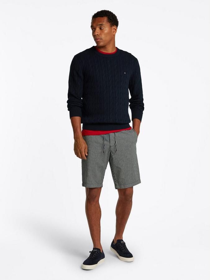 Tommy Hilfiger Gebreide trui CLASSIC CABLE CREW NECK met structuurbreisel en vlaglabel - Foto 12