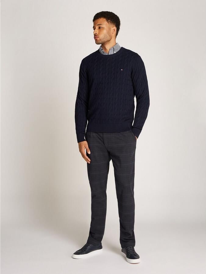 Tommy Hilfiger Gebreide trui CLASSIC CABLE CREW NECK met structuurbreisel en vlaglabel - Foto 14