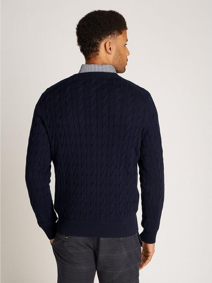 Tommy Hilfiger Gebreide trui CLASSIC CABLE CREW NECK met structuurbreisel en vlaglabel - Foto 17