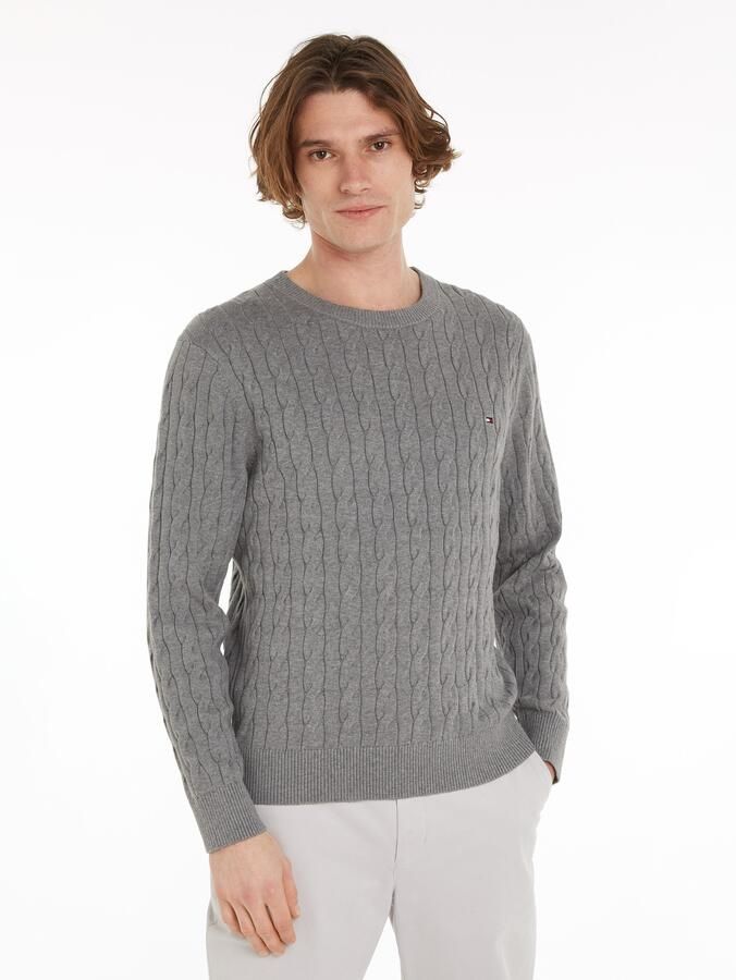 Tommy Hilfiger Gebreide trui CLASSIC CABLE CREW NECK met structuurbreisel en vlaglabel - Foto 8