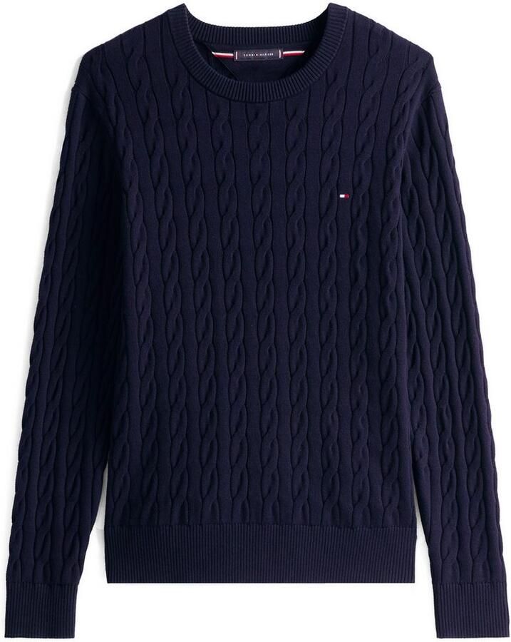 Tommy Hilfiger Gebreide trui CLASSIC CABLE CREW NECK met structuurbreisel en vlaglabel