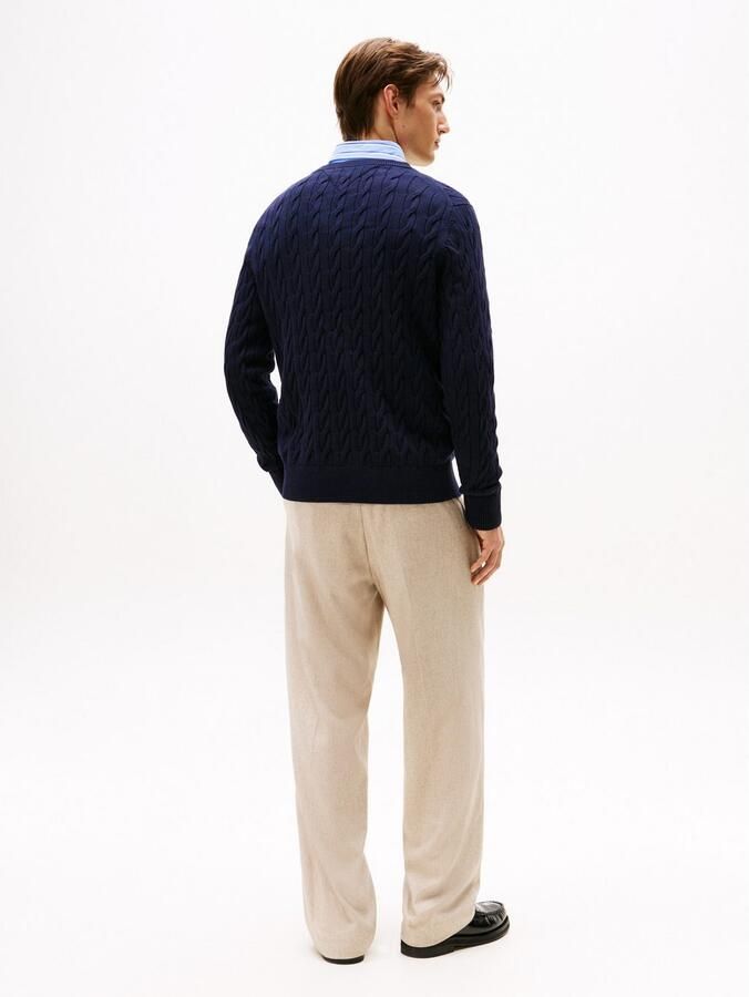 Tommy Hilfiger Gebreide trui CLASSIC CABLE CREW NECK met structuurbreisel en vlaglabel - Foto 20