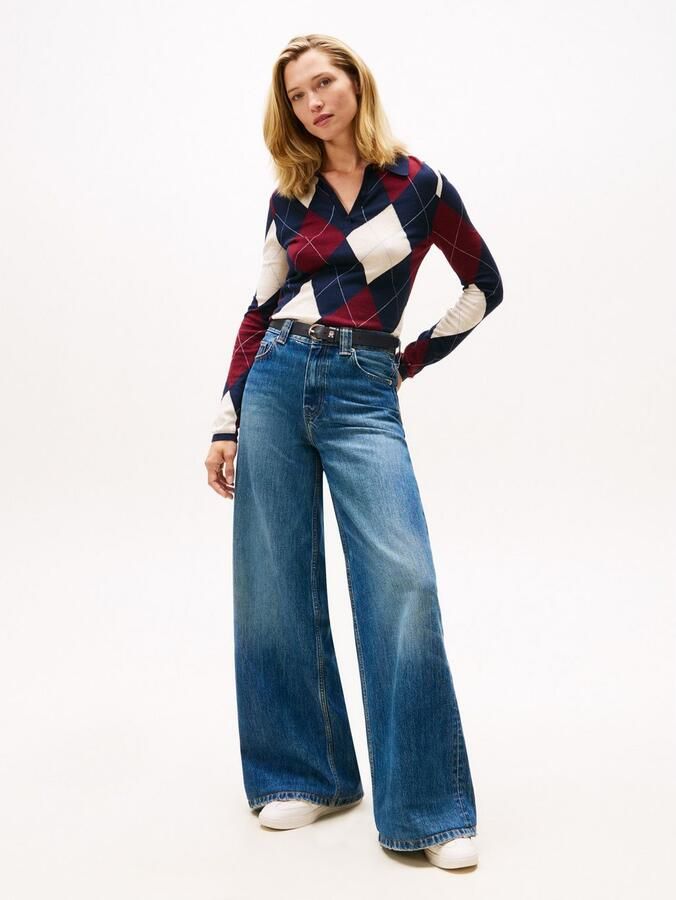 Tommy Hilfiger Gebreide trui CO ARGYLE POLO-NK SWEATER - Foto 3