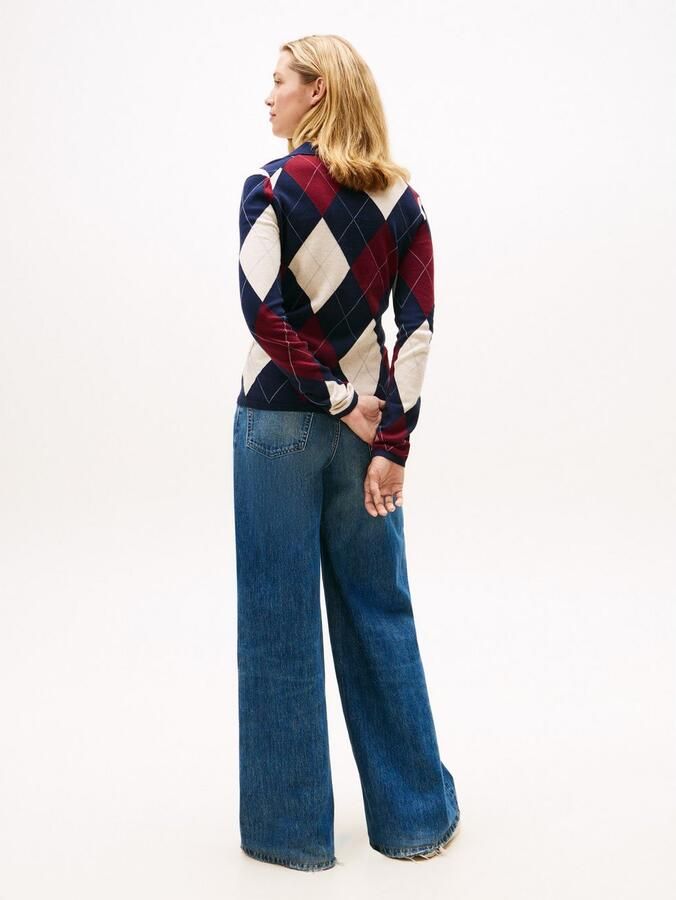 Tommy Hilfiger Gebreide trui CO ARGYLE POLO-NK SWEATER - Foto 4