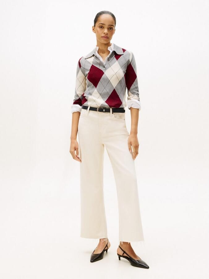 Tommy Hilfiger Gebreide trui CO ARGYLE POLO-NK SWEATER - Foto 3