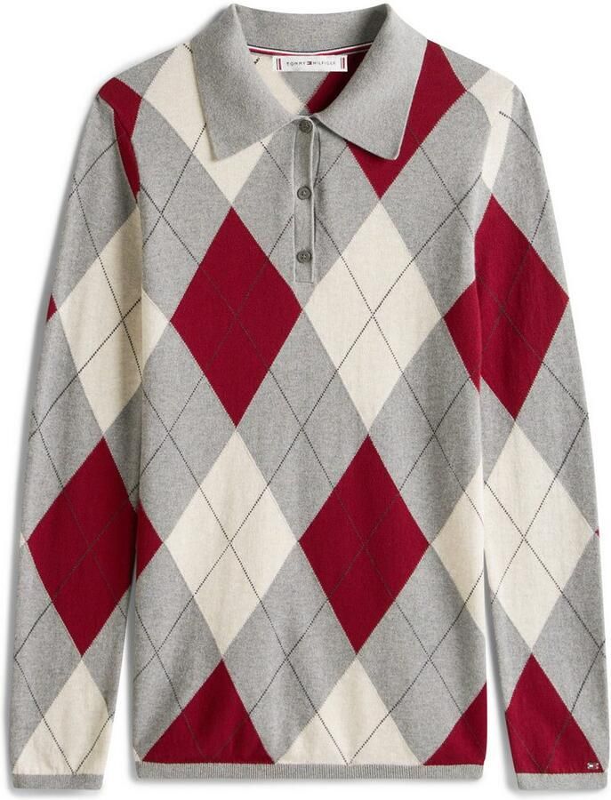 Tommy Hilfiger Gebreide trui CO ARGYLE POLO-NK SWEATER