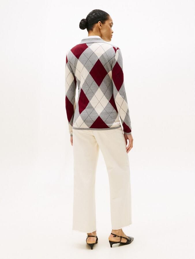 Tommy Hilfiger Gebreide trui CO ARGYLE POLO-NK SWEATER - Foto 4