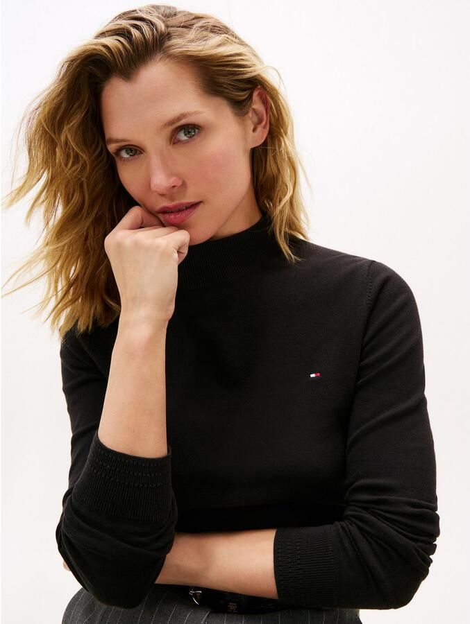 Tommy Hilfiger Gebreide trui CO JERSEY FINE GG MOCK-NK LS SWT - Foto 2