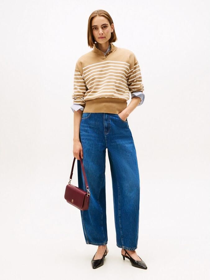 Tommy Hilfiger Gebreide trui CO JERSEY GOLD BTN MOCK-NK SWT - Foto 3