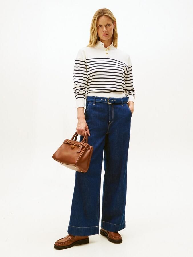 Tommy Hilfiger Gebreide trui CO JERSEY GOLD BTN MOCK-NK SWT - Foto 3