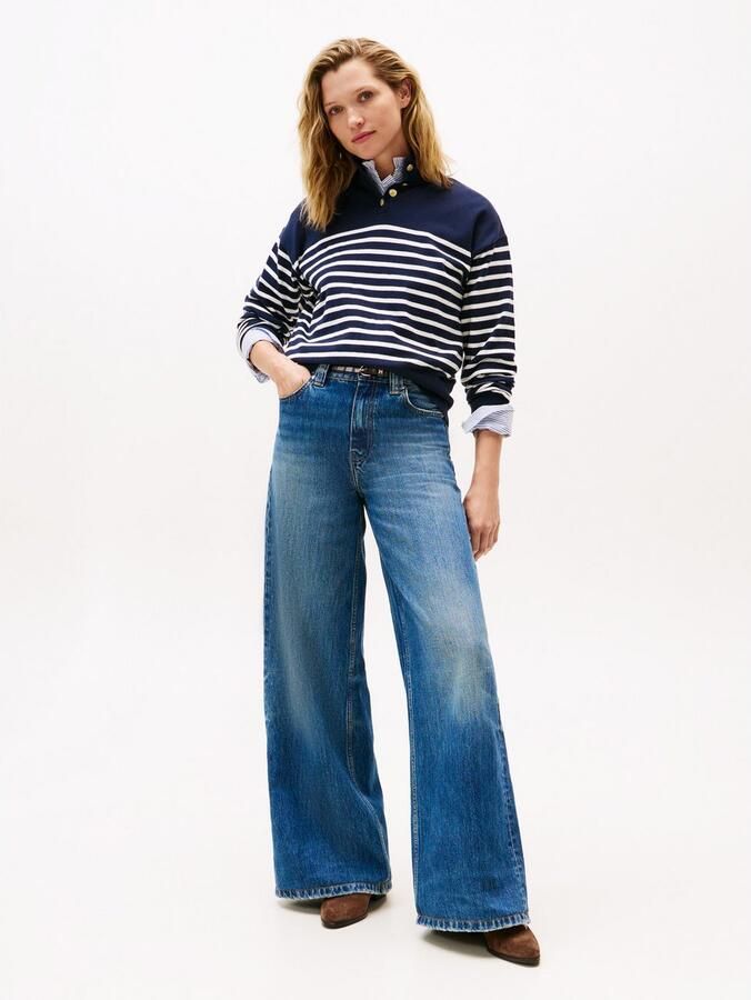 Tommy Hilfiger Gebreide trui CO JERSEY GOLD BTN MOCK-NK SWT - Foto 3