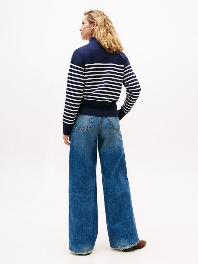 Tommy Hilfiger Gebreide trui CO JERSEY GOLD BTN MOCK-NK SWT - Foto 4