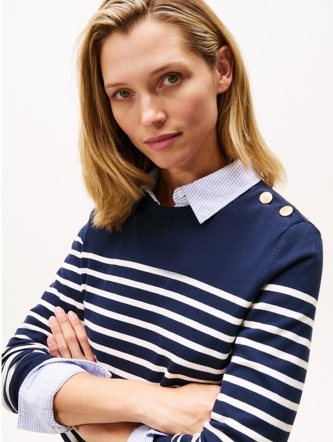 Tommy Hilfiger Gebreide trui CO JERSEY MID GG LS GOLD BTN SWT - Foto 2