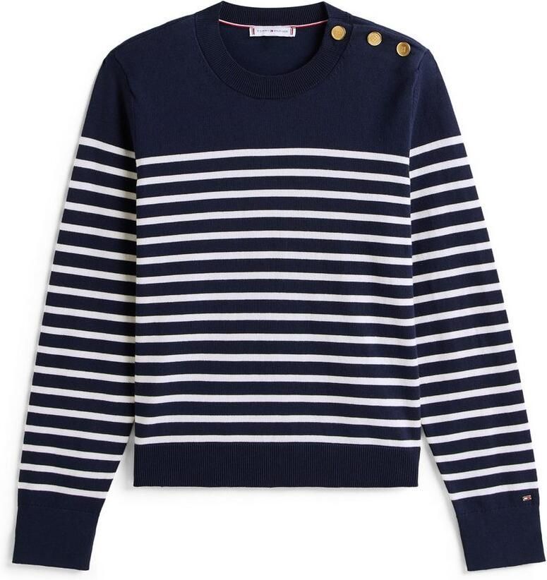 Tommy Hilfiger Gebreide trui CO JERSEY MID GG LS GOLD BTN SWT