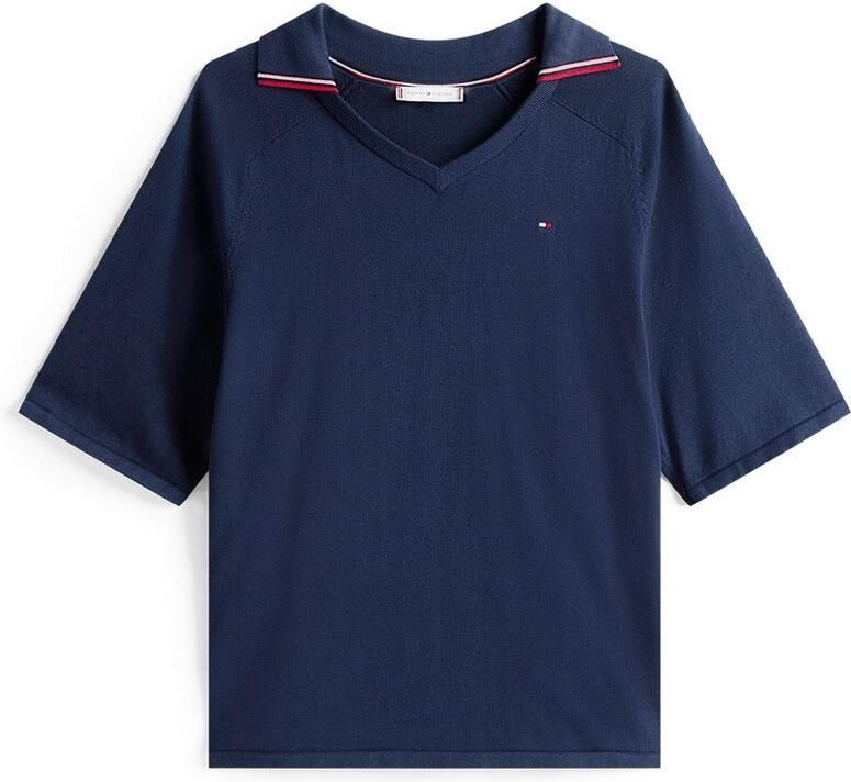 Tommy Hilfiger Gebreide trui CO JERSEY STCH POLO V-NK S S SWT - Foto 3