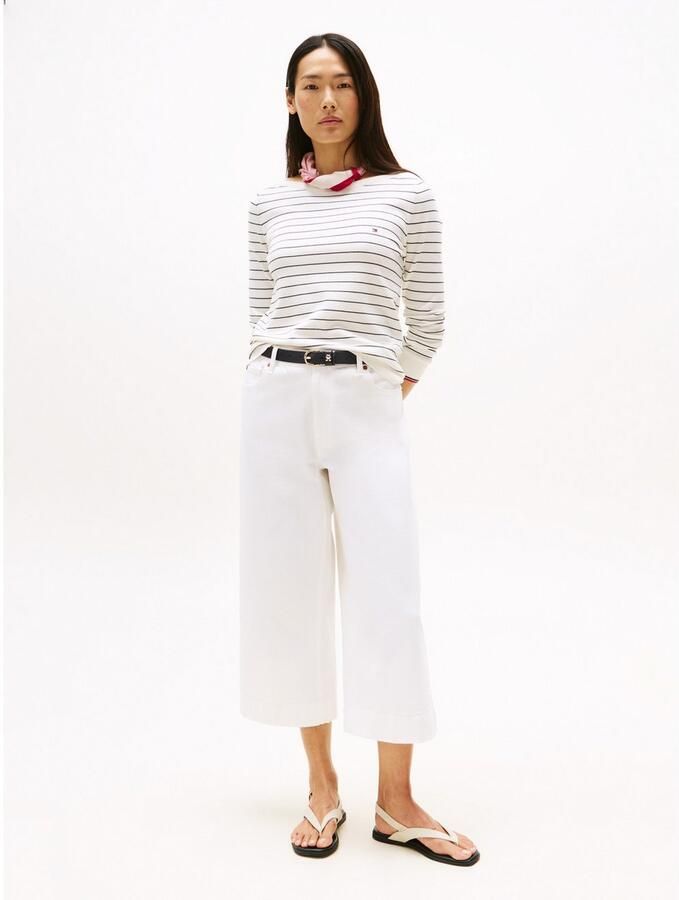 Tommy Hilfiger Gebreide trui CO JERSEY STITCH BOAT-NK SWEATER met -merklabel op de mouw - Foto 2