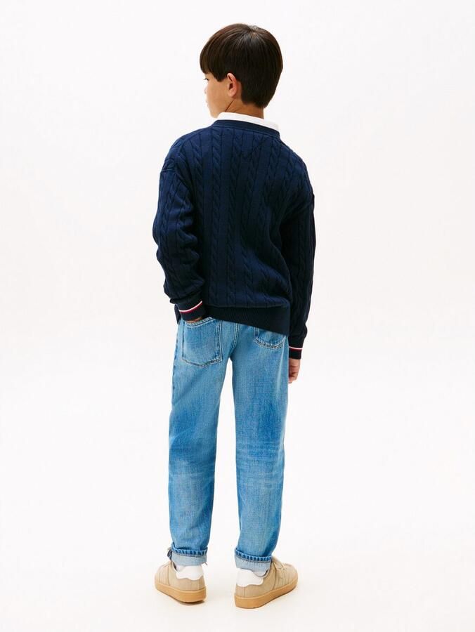 Tommy Hilfiger Gebreide trui COTTON CABLE GLOBAL STRIPE CARDI - Foto 4