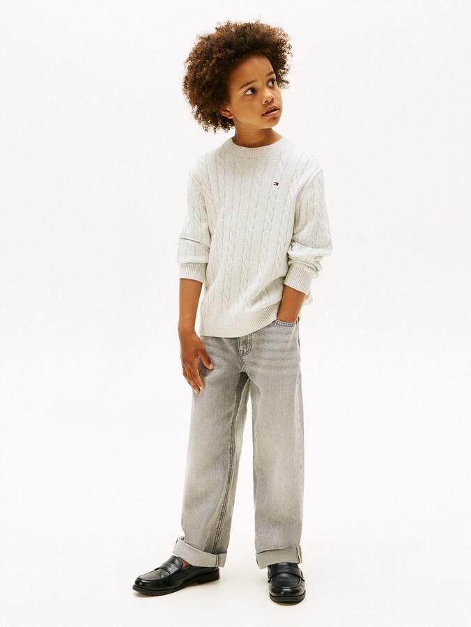 Tommy Hilfiger Gebreide trui COTTON CABLE SWEATER voor kinderen tot 16 jaar met kabelpatroon - Foto 2