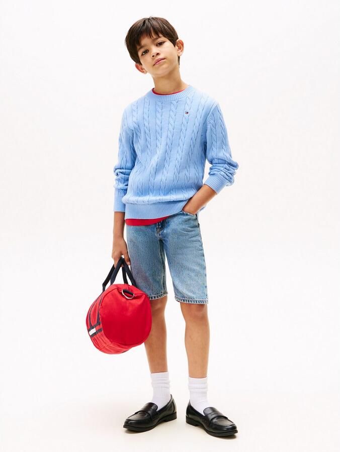Tommy Hilfiger Gebreide trui COTTON CABLE SWEATER voor kinderen tot 16 jaar met kabelpatroon - Foto 3