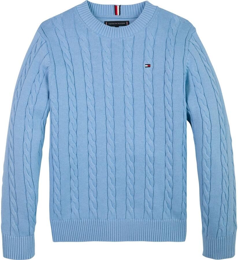 Tommy Hilfiger Gebreide trui COTTON CABLE SWEATER voor kinderen tot 16 jaar met kabelpatroon