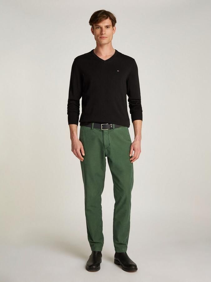 Tommy Hilfiger Gebreide trui ESSENTIAL COTTON V NECK met V-hals en borduursel - Foto 9