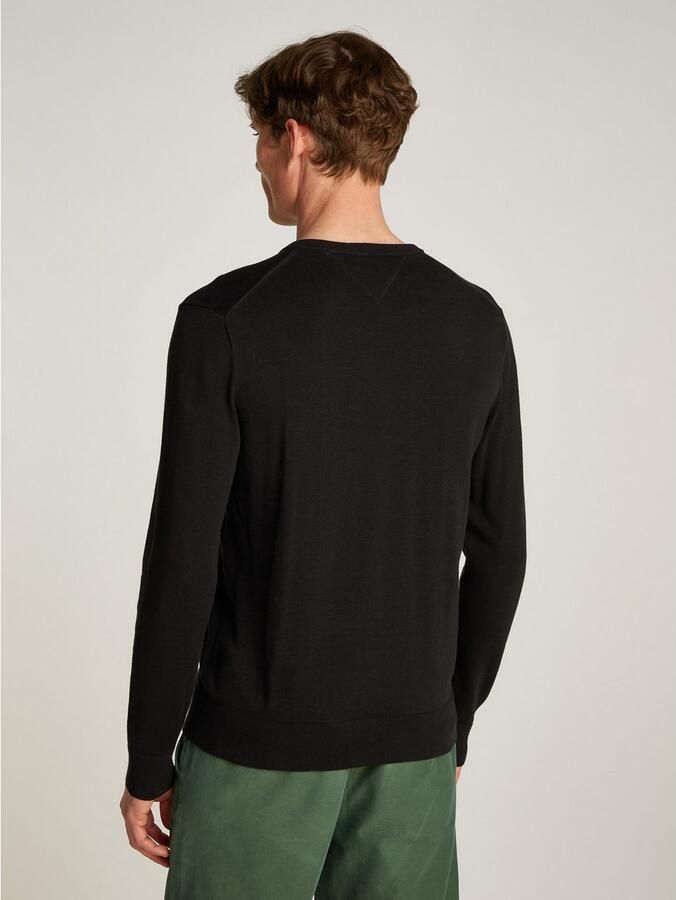 Tommy Hilfiger Gebreide trui ESSENTIAL COTTON V NECK met V-hals en borduursel - Foto 12