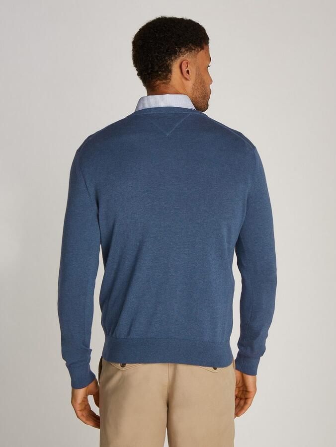 Tommy Hilfiger Gebreide trui ESSENTIAL COTTON V NECK met V-hals en borduursel - Foto 10