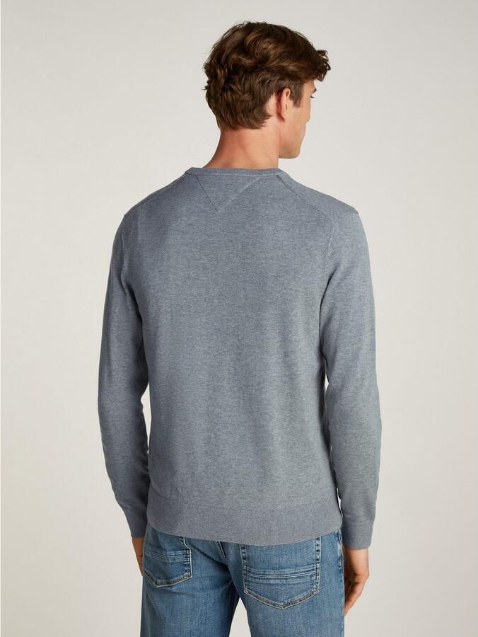 Tommy Hilfiger Gebreide trui ESSENTIAL COTTON V NECK met V-hals en borduursel - Foto 8