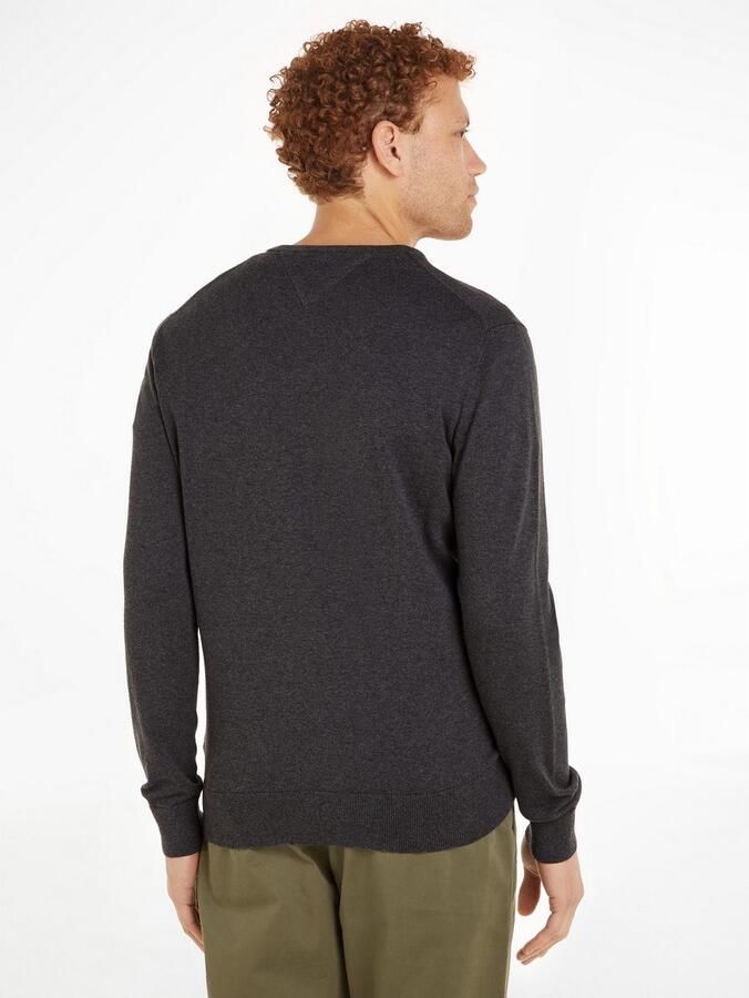 Tommy Hilfiger Gebreide trui ESSENTIAL COTTON V NECK met V-hals en borduursel - Foto 3