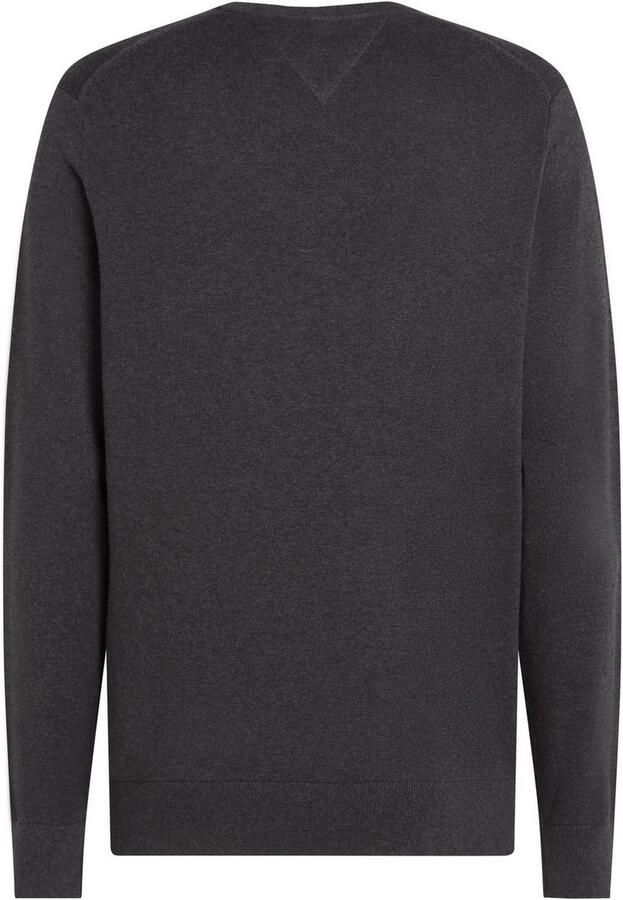 Tommy Hilfiger Gebreide trui ESSENTIAL COTTON V NECK met V-hals en borduursel - Foto 4