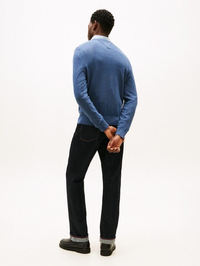 Tommy Hilfiger Gebreide trui ESSENTIAL COTTON V NECK met V-hals en borduursel - Foto 13