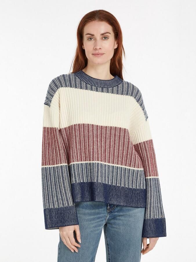 Tommy Hilfiger Gebreide trui GLOBAL STP ALL OVER SWEATER met global stripe (Global Serie TH VROUWEN) - Foto 5