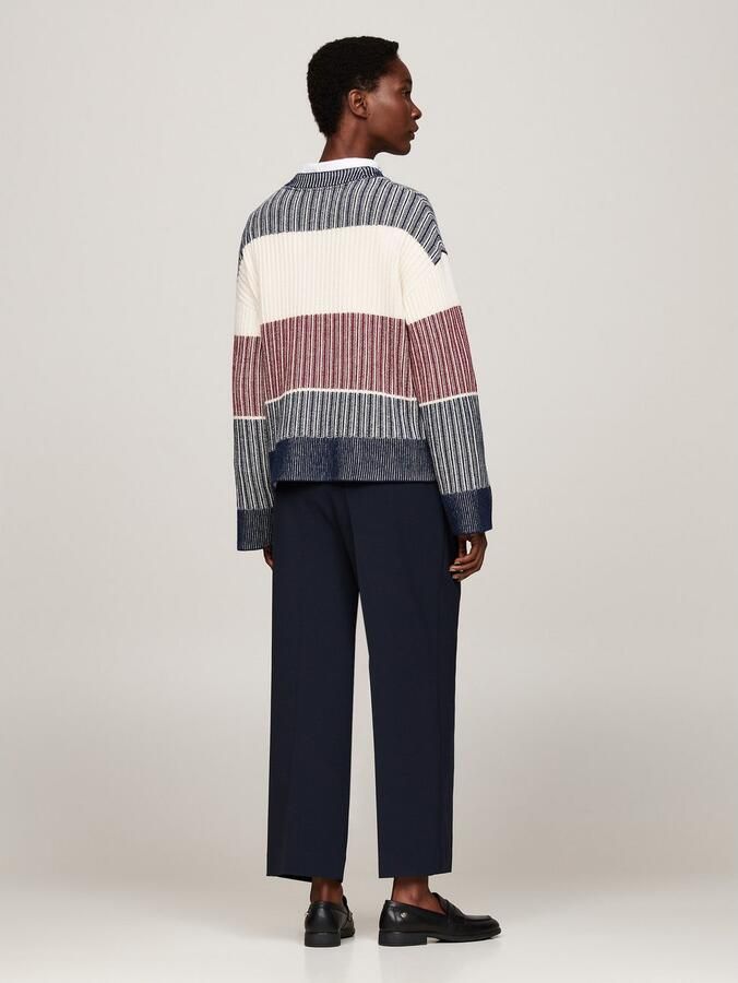 Tommy Hilfiger Gebreide trui GLOBAL STP ALL OVER SWEATER met global stripe (Global Serie TH VROUWEN) - Foto 6