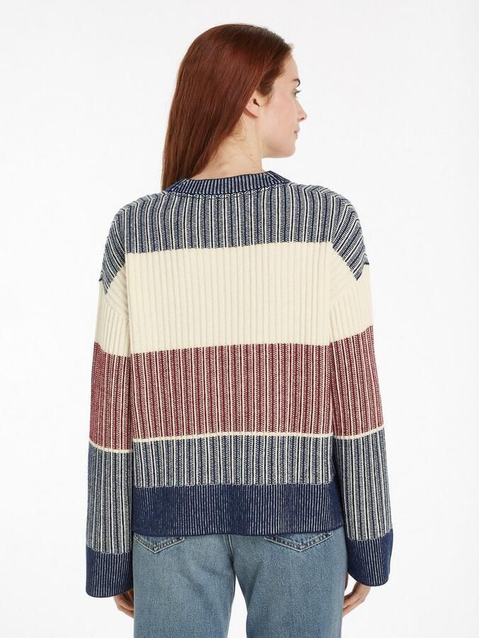 Tommy Hilfiger Gebreide trui GLOBAL STP ALL OVER SWEATER met global stripe (Global Serie TH VROUWEN) - Foto 7