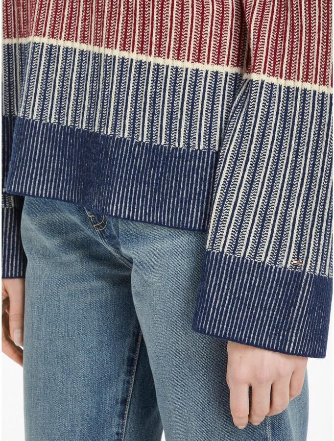 Tommy Hilfiger Gebreide trui GLOBAL STP ALL OVER SWEATER met global stripe (Global Serie TH VROUWEN) - Foto 3