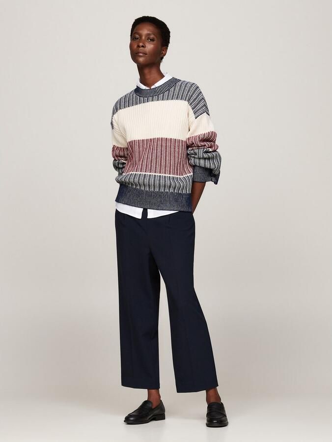 Tommy Hilfiger Gebreide trui GLOBAL STP ALL OVER SWEATER met global stripe (Global Serie TH VROUWEN) - Foto 9